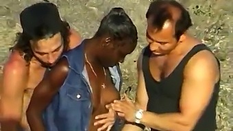 Black Woman Experiences Double Penetration By Two White Men At The Beach