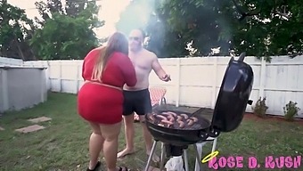 Voluptuous Rose Kush Pleasures A Lucky Guy'S Nipples In Public