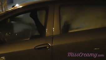 Milf Slut Misscreamy Enjoys Threesome With Stranger In Public Parking Lot