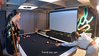 High Definition Video Of A Threesome With Two Stunning Latinas On A Pool Table