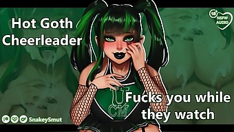 Pov Video Of Goth Cheerleader'S Rough Sex Session