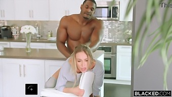 Blonde Babe Gets A Surprise From Her Cheating Partner'S Black Friend