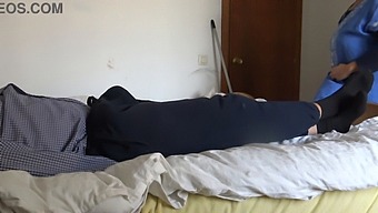 A Muslim Housekeeper Is Startled By The Sight Of A Black French Man'S Large Penis