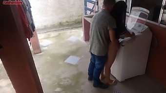 A Married Woman Solicits The Washing Machine Repairman With Her Buttocks While Her Spouse Is Absent