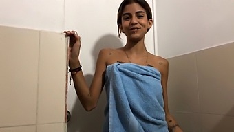 Young Indian Teen Pleasures Herself Then Her Stepsister In A Steamy Bathroom Encounter
